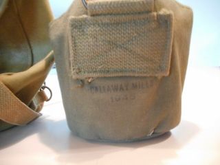 Ww2 Era Us Military Canteen With Cup & Cover Wwii Army S.  M.  Co 1944 World War 2.