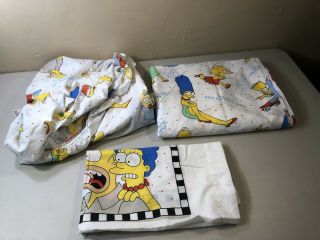 1990 The Simpsons Twin Bedroom Set Matt Groening Collectible Fabric