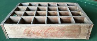 Vintage Coca - Cola Wooden Soda Crate Carrier Box Case Wood Coke Collector