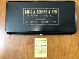 Vintage Louis Bodnar & Son Funeral Home Lock Strong Box W/ 2 Keys Cleveland,  Oh