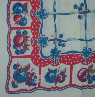 Vintage Tablecloth Cherries Fruit