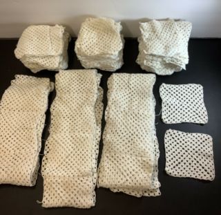 96 Vintage Fine Crochet Quilt Doily Blocks Unfinished Cream 4.  5” Square & 7 Long
