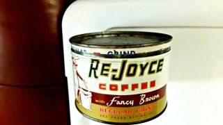 Vintage RE - JOYCE COFFEE TIN/CAN 1 Pound.  CHRIS HOERR & SON CO PEORIA ILLINOIS 3