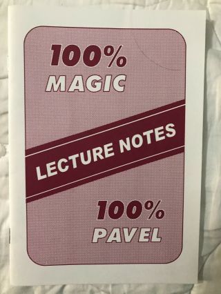 Pavel - 100 Magic Lecture Notes 100 Pavel Signed
