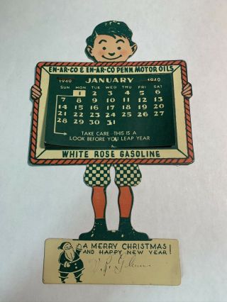 En Ar Co 1940 Calendar,  White Rose Gasoline