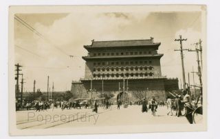 1920s Photograph China Peking Peiping Chien Men Pagoda Street View Photo