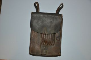 World War Ii German Map Bag,  Leather,  Label " C.  Riese,  Berlin So 18,  1940