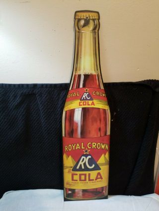 Vintage Royal Crown Rc Cola Bottle Sign 1950 