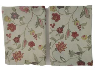 Jcpenney Home 2 Standard Pillow Cases Pistaschio Green Mauve Floral Design 90s