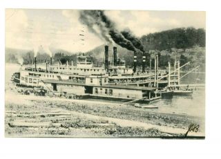Steamboats Docked At Floating Wharf On Ohio River Huntington,  West Virginia 1907