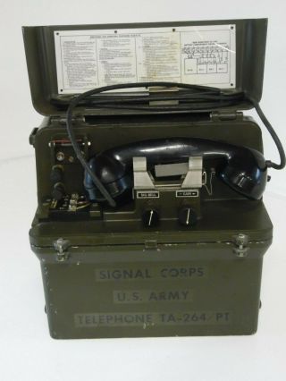 Vintage Signal Corps U.  S.  Army Telephone Ta - 264/pt