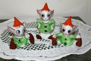 Vintage Pixie / Elf Figurine Orange/green Marked Japan
