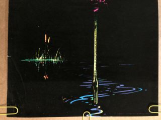 Vintage Poster Black light Velvet Flamingo 1970’s Hess Shop Pin Up 3