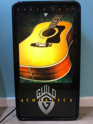 Guild Acoustics Guitar Advertising Lighted Sign Music Store Display Tecart