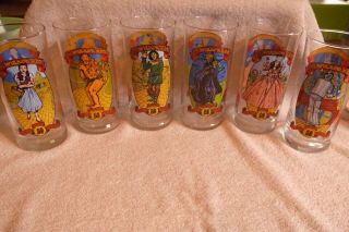 Complete Set Of 6 Wizard Of Oz 50th Anniversary Coca Cola 16 Oz Glasses - Perfect