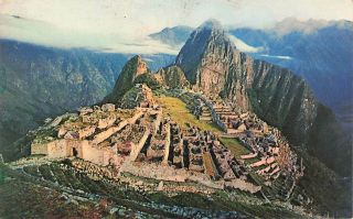Postcard Panagra Jet Sky Card Peru Machu Picchu Pan American Grace Airways