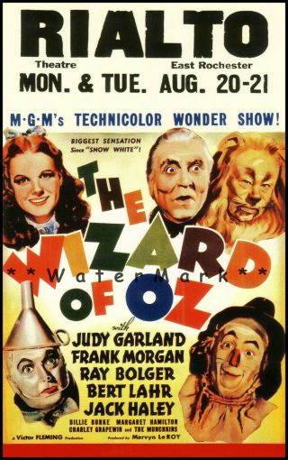 Rialto Theater East Rochester The Wizard Of Oz 1939 Classic Musical Film