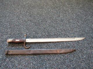 Wwii Japanese Type 30 Training Bayonet With Metal Data Plate On Grip With Sheath