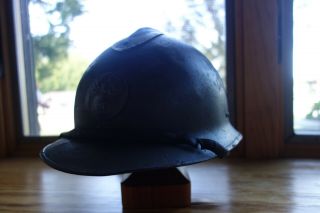 WWII French Adrian M26 Helmet with chinstrap and liner 2