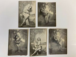 5 Wwii Us Soldier Posing With Show Girl Burlesque Dancers In Wartime Hawaii