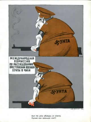 Poster 100 Soviet Political Caricature Ussr Propaganda Cold War Chile