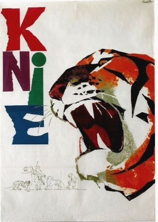 Vintage Poster Swiss Circus Knie Tiger Show C.  1965