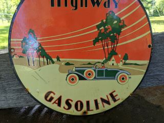 OLD VINTAGE 1950 ' S PACIFIC HIGHWAY GASOLINE PORCELAIN GAS PUMP ADVERTISING SIGN 3