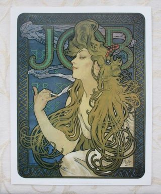 Alphonse Mucha - Job,  Cigarettes (1896) - 11x14 Inch Vintage Art Nouveau Poster