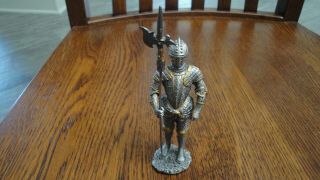 Veronese Myths Legends Knight Pewter Shield Lance Figurine