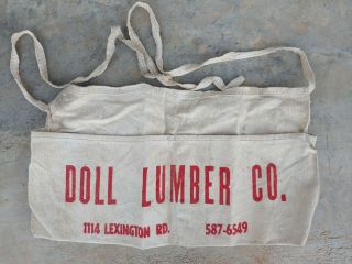 Vintage Doll Lumber Company Canvas Nail Apron Louisville Kentucky Ky Hardware