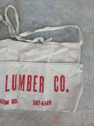 Vintage Doll Lumber Company Canvas Nail Apron Louisville Kentucky KY Hardware 3