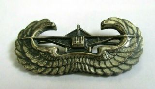 Wwii Usaaf Airborne Glider Pilot Wings Sterling Silver Badge Pin Back