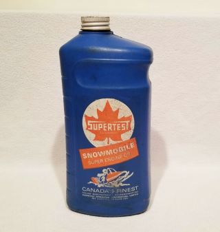 Vintage Supertest Snowmobile Oil 1 Quart Bottle
