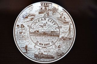 Vintage Us States Souvenir Plate,  Ocean City,  Jersey
