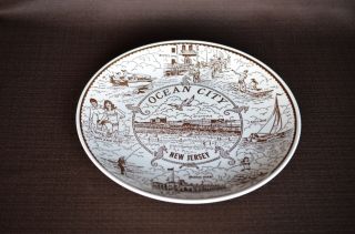 Vintage US States Souvenir Plate,  Ocean City,  Jersey 2