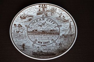Vintage US States Souvenir Plate,  Ocean City,  Jersey 3