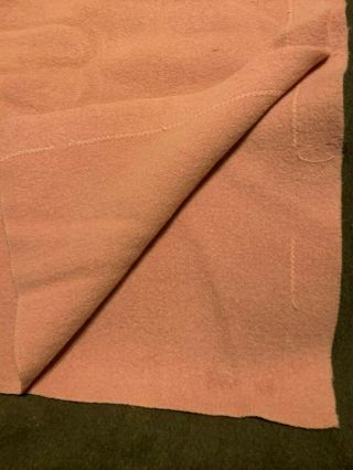 Vintage Salmon Color 100 Wool Blanket Surplus 58 x 74 Reenactment Long Hunter 3