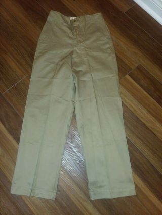 Unissued Ww2 Wwii Us Army Trousers Cotton Khaki Pants Size 28 X 31