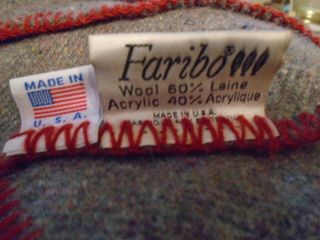 FARIBO 60 WOOL BLEND BLANKET slate gray MADE IN THE USA 62 
