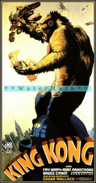 King Kong 1933 Movie Film Vintage Poster Print Art Retro Style Movie Decoration