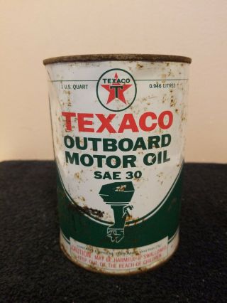 Vintage Texaco Outboard Motor Oil Quart Can