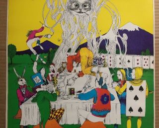 Alice’s Mad Tea Part Vintage Blacklight Poster Psychedelic Wonderland 3