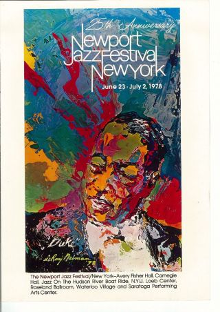 Leroy Neiman Music Art Poster Iii For 1978 Newport Jazz Festival 16x11 Unsigned