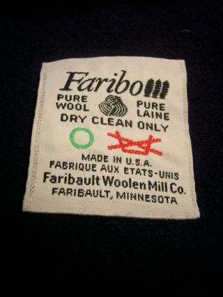 Vintage ABC SPORTS Faribo Faribault Woolen Mill Co.  Wool Stadium Blanket 54 x 44 2