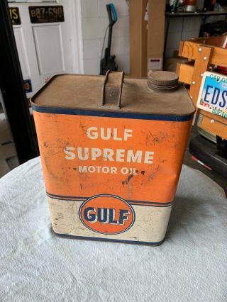 Vintage Gulf Oil 2 Gallon Can