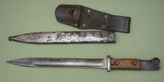 Wwii German K98 Bayonet With Scabbard And Leather Frog