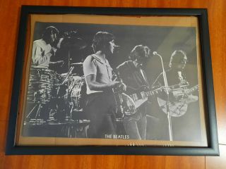 Beatles Vintage Live Performance Black And White Garage Poster 1970 