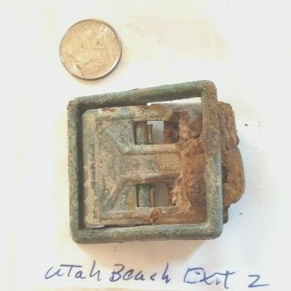 Large Ww2 Us Belt Buckle Recovered Utah Beach Exit 2 D - Day Normandy