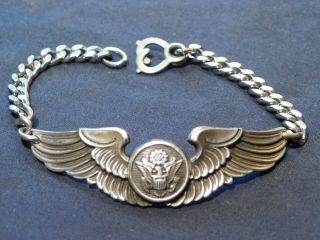 Wwii Us Army Sterling Air Corps Wing Bracelet Amico Pilot Gunner Crew Bomber Aaf