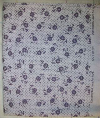 Vintage Laura Ashley Lavender Cotton Floral Fabric Quilt Home Decor Clothing 2